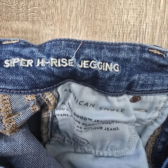 American Eagle Womens Super Hi-Rise Jegging Jeans Size 0 Regular Blue - Picture 4 of 7